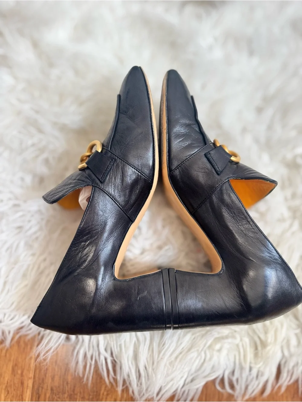 Mara Bini PERLA ITALIAN LEATHER HEELED LOAFER 39 US 9 womens